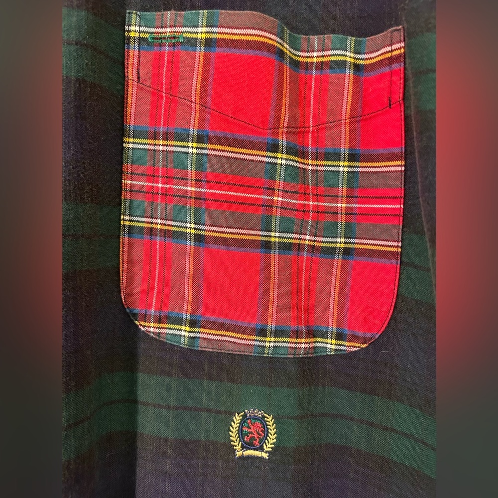 Tommy Hilfiger Vintage 90’s Plaid Color-block Button Down Shirt Size Large - Picture 5 of 7
